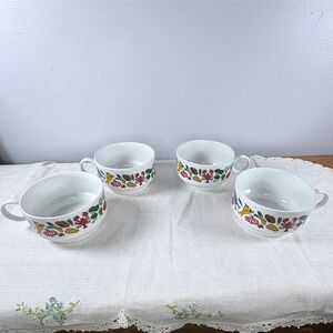 Vintage Nantucket Stacking Chowder/Soup Mugs Set of 4 Made in Japan